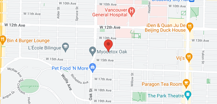 map of 922 W 14TH AVENUE